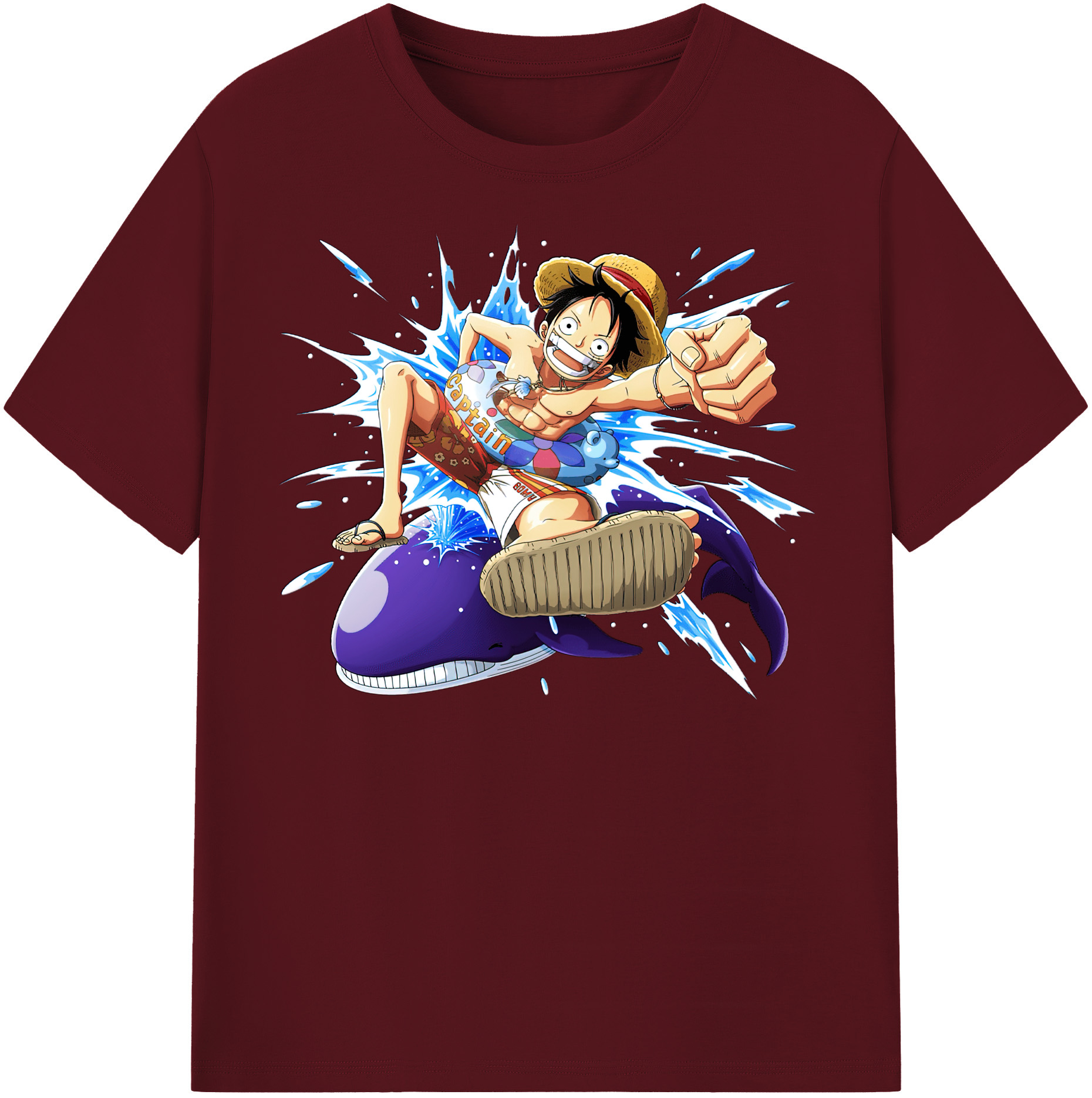 ワンピース モンキー・D・ルフィ ONE PIECE Monkey D. Luffy 綿100％半袖Tシャツ（フロントプリント）